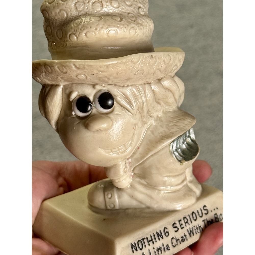 Vintage 1970 Russ Berrie Figurine Nothing Serious Chat With The Boss Office